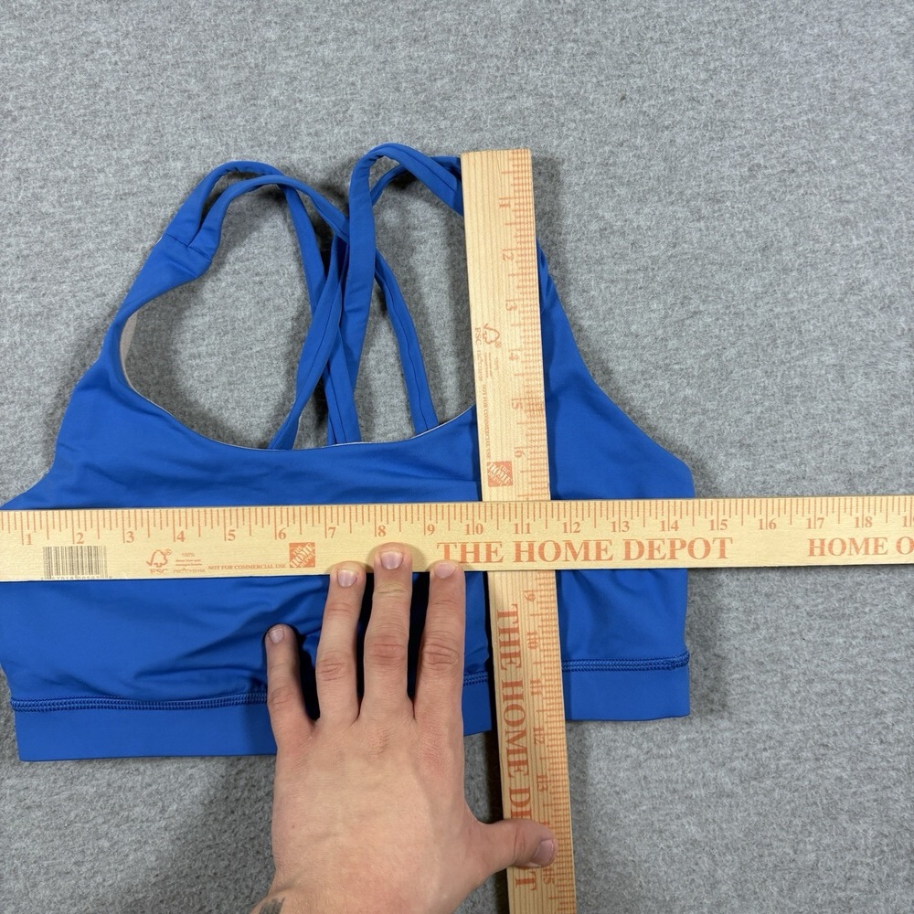 Lululemon Energy Bra Size 10 Blue Strappy Criss Cross Back Athletic Sports Bra - Picture 5 of 5